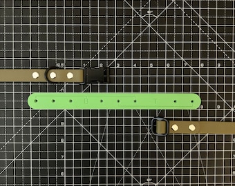 Adjustable Side Release Template for BioThane® Beta® Standard / Adjustable (3 holes at the Buckle end + 2 holes at the Tri-Glide end)