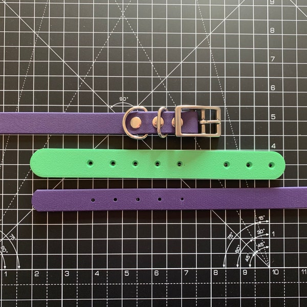 Dog Collar Template made for BioThane® (Hardware Style Buckle + D Ring and Keeper)