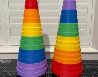 PunchyTools Collar Tower! 8" to 25" or 8.5" to 25.5" (1" Increments / 1" Band Height) for Measuring Your Collar Sizes!