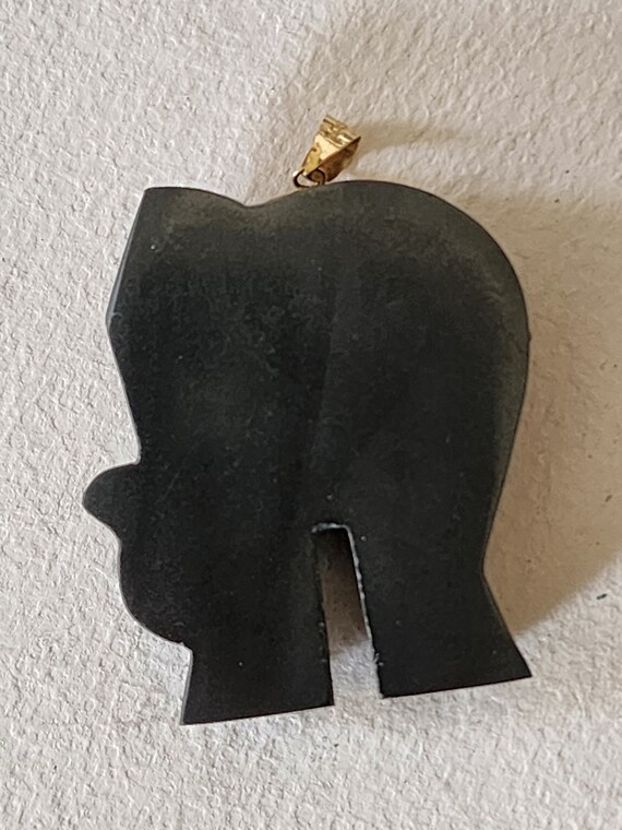 14K Solid Gold Ruby Hematite Elephant Pendant - image 5