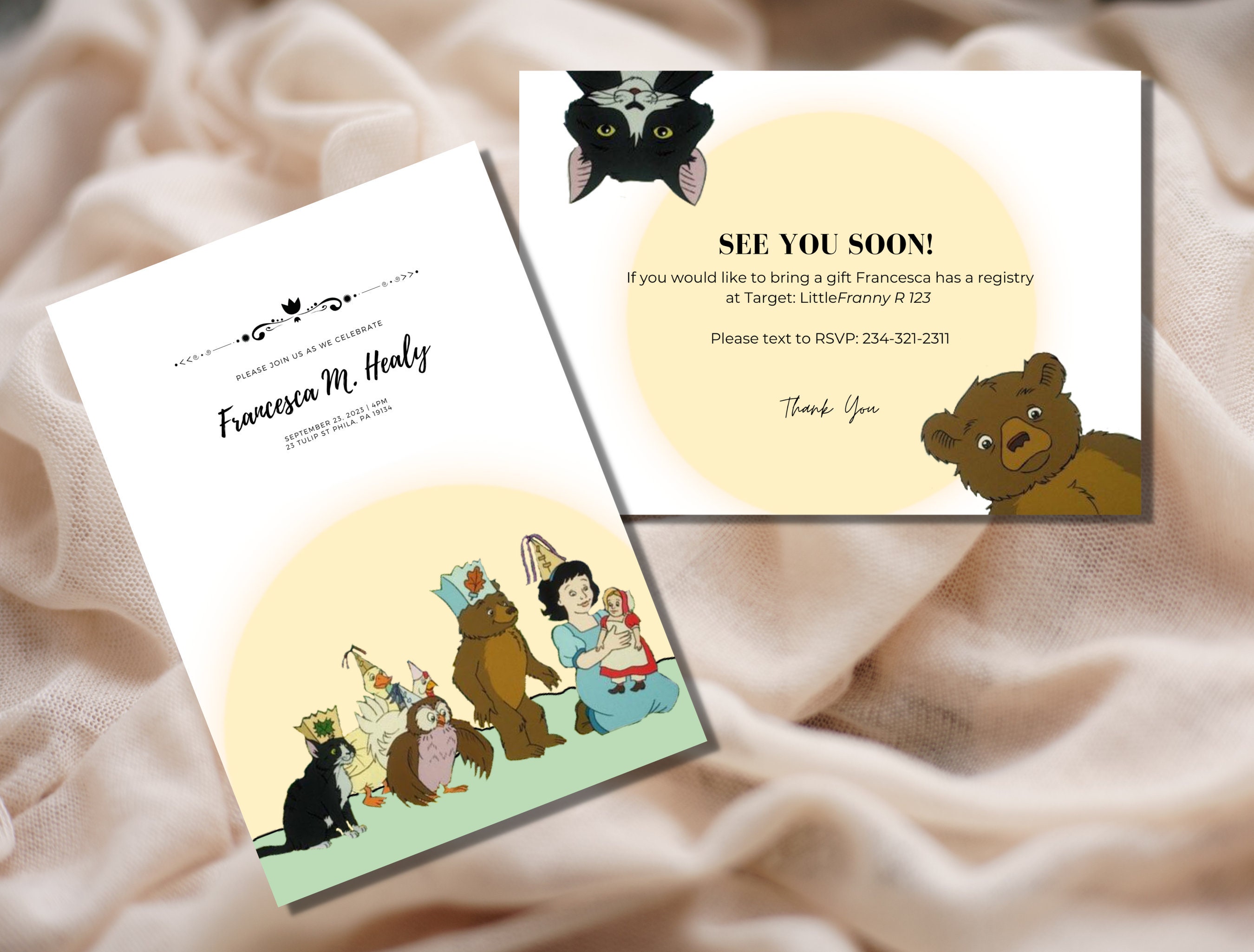 Little Bear Birthday Party Invitation Digital and Printable - Etsy