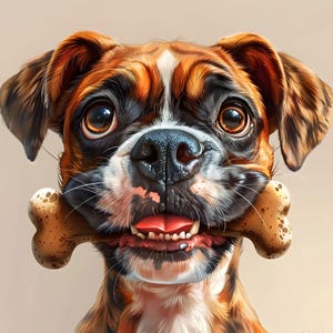 24 Whimsical Dog Illustrations Digital Art Playful Cartoon-Style Dogs with Bones High-Resolution Instant Download Funny dog breed pictures