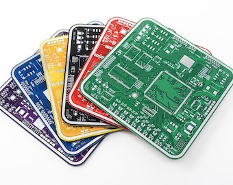 Circuit Board Coasters - Multi-Color Pack (4 count or 8 count)