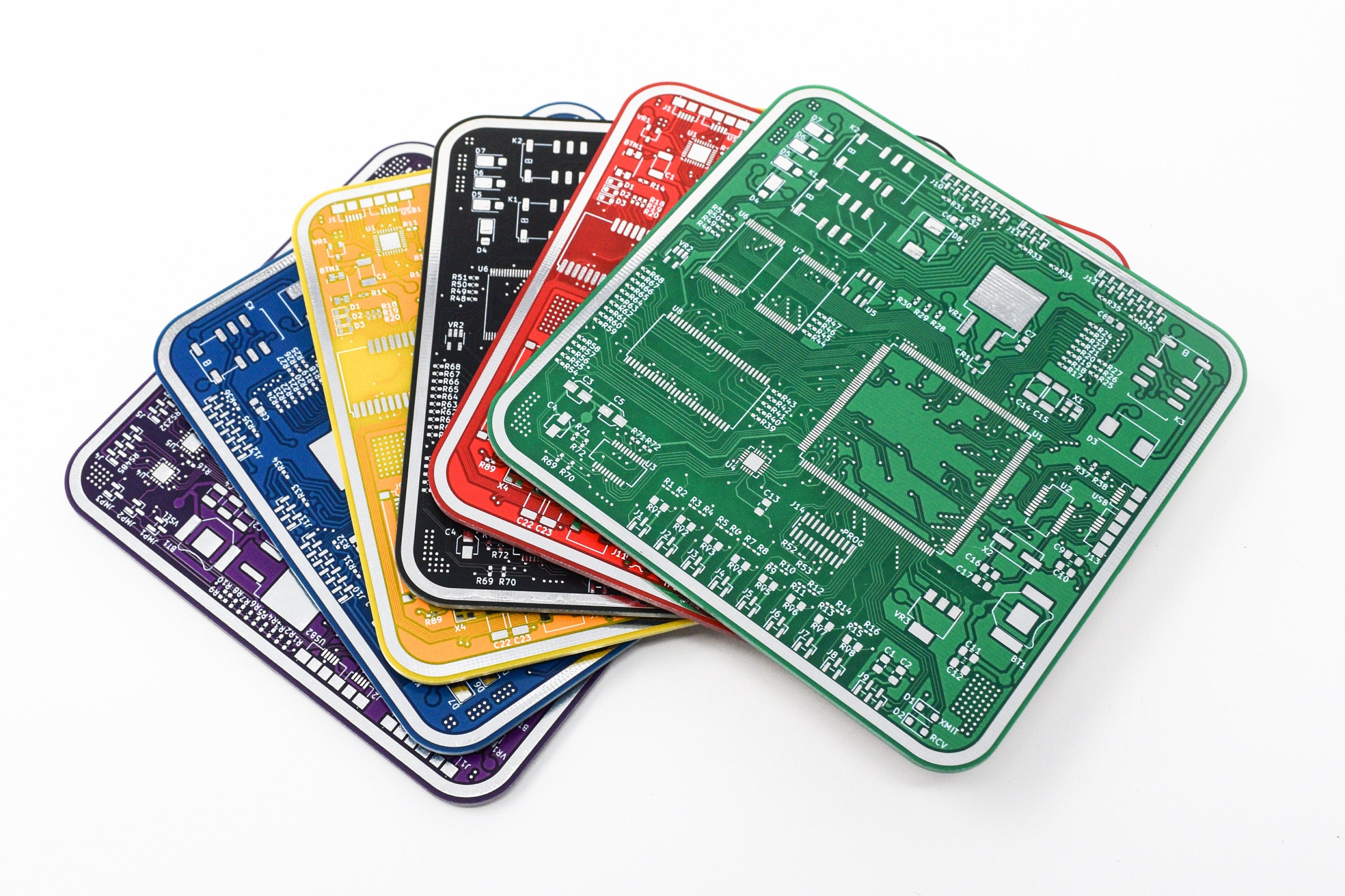 Circuit Board Coasters - Multi-Color Mega Pack (6 or 12 count)