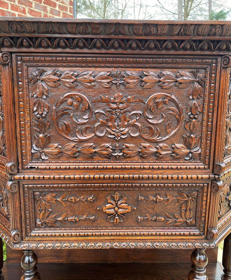 Antique French Vestry Cabinet Sacristy Altar Vestment Wine Cabinet Bar ...