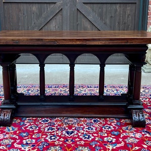 Antique French Dining Table Draw Leaf Altar Table Carved Oak SUPERB Mid-19th C