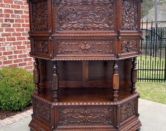 Antique French Vestry Cabinet Sacristy Altar Vestment Wine Cabinet Bar Catholic