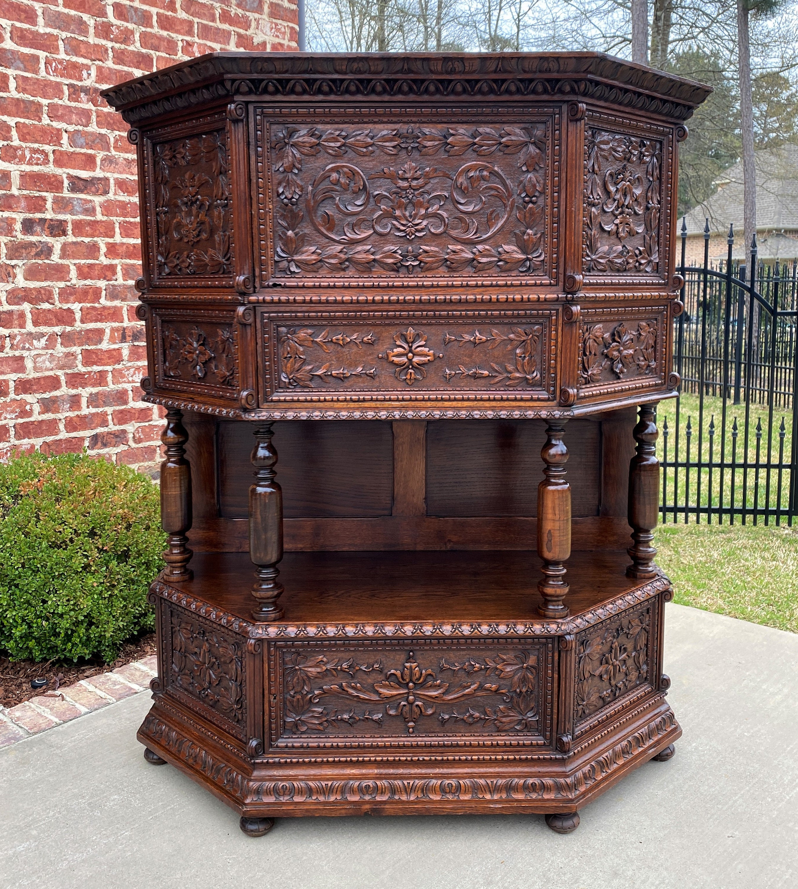 Antique French Vestry Cabinet Sacristy Altar Vestment Wine Cabinet Bar ...