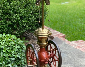 Antique Lamp Iron Coffee Grinder Enterprise Mfg Philadelphia PA Rewired 1 of 2