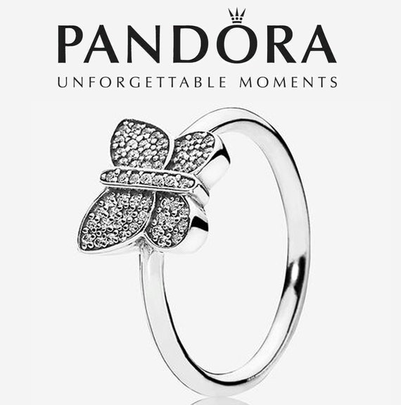 Pandora Sparkling Butterfly Ring - Etsy
