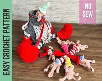 Gnome Memory game plush CROCHET PATTERN, gnome plushie, keychain gnome, no sew pattern, amigurumi toy, Christmas gift, Valentines Day gift