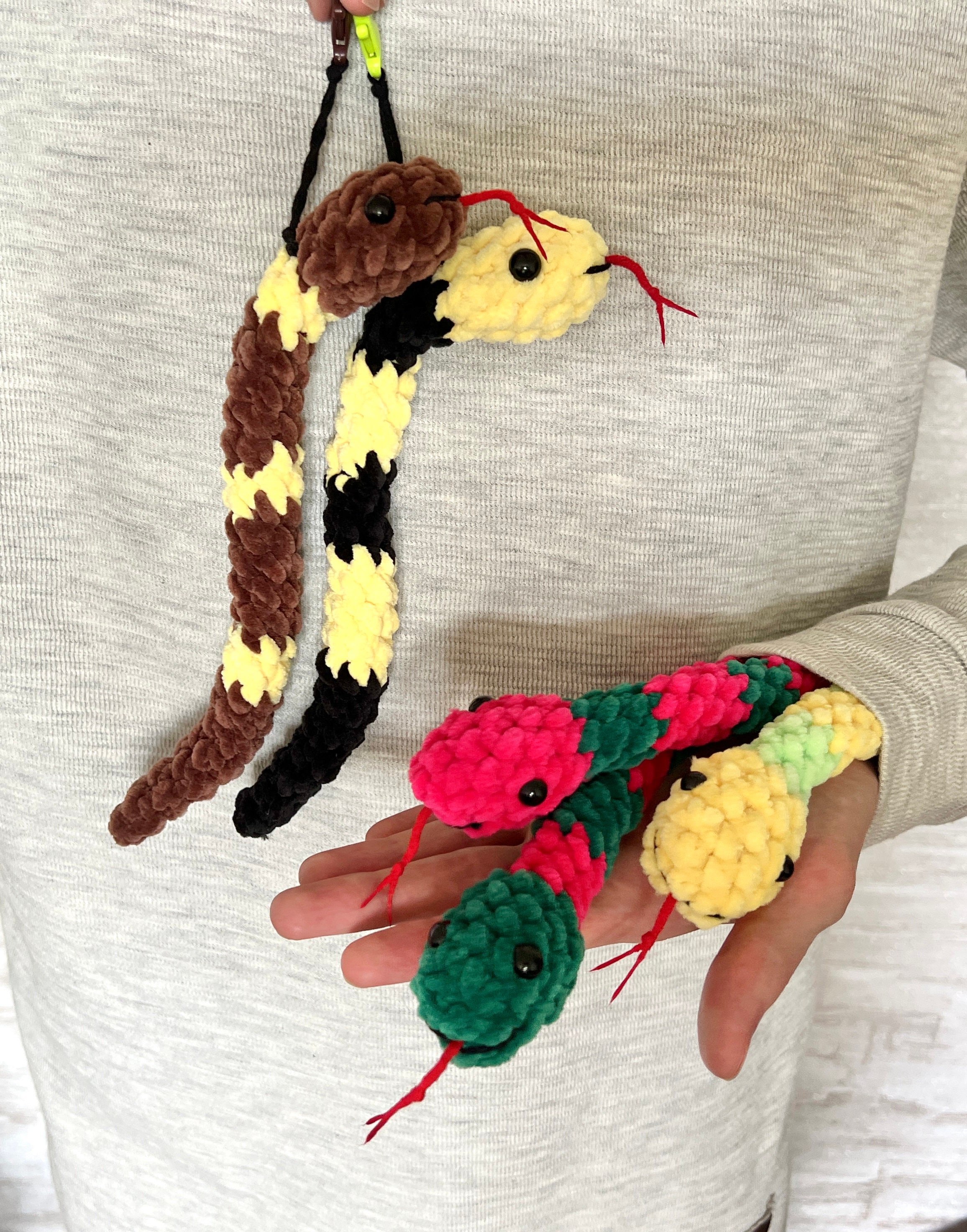 Snake Keychain Plush CROCHET PATTERN Pdf Crochet Snake - Etsy
