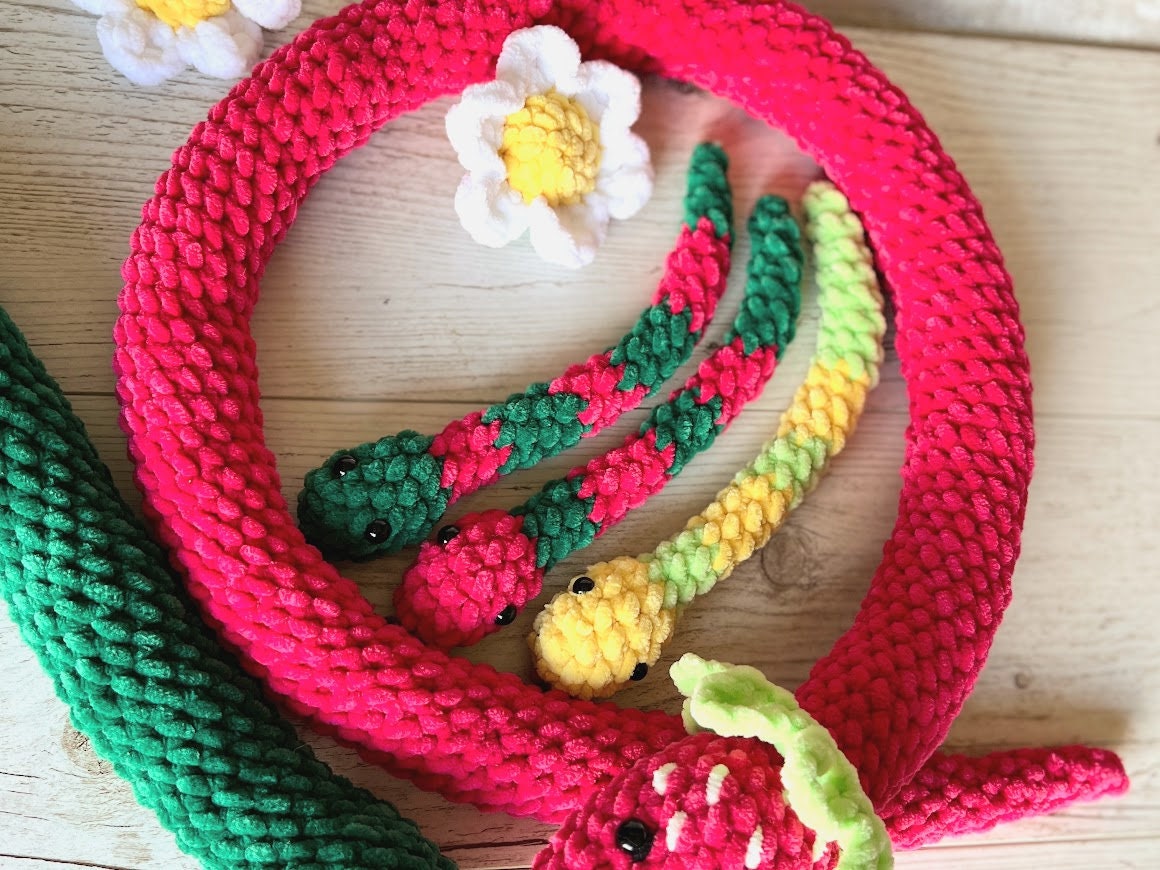 Snake Keychain Plush CROCHET PATTERN Pdf Crochet Snake Etsy