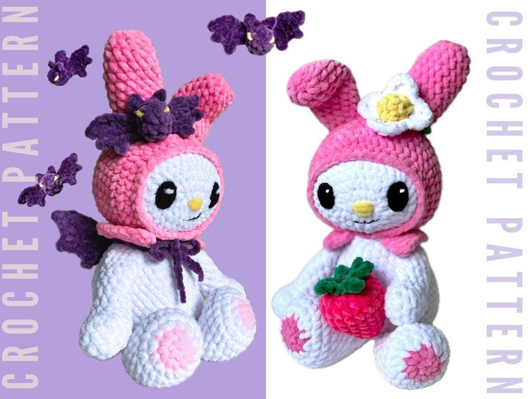 Bat Bunny Plushie CROCHET PATTERN, 2in1 No Sew Pattern, Halloween Decor ...