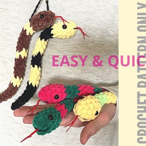 Schlange Schlüsselanhänger Plüsch HÄKELMUSTER pdf, Schlange Häkelanleitung, Amigurumi Spielzeug, Häkelanleitung, einfache Anleitung