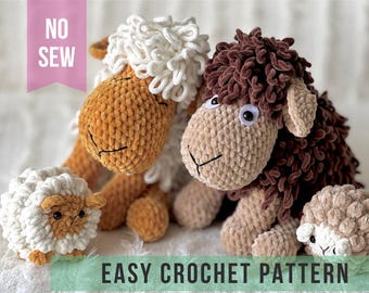 Schaf Stofftier Häkelanleitung, Amigurumi-Anleitung, No SEW, einfach gehäkelt