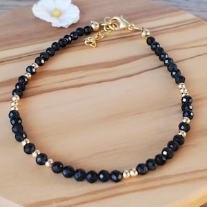 Black Obsidian bracelet | Calming bracelet | Elevate Your Energy: Black Obsidian Bracelet | Protection & Grounding Crystal | 3-4mm beads