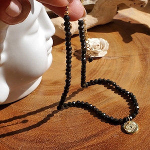 Black Obsidian Meditation Necklace | Protection Necklace Handmade Choker | Anti Anxiety Necklace for All | Healing Crystal Pendant Necklace