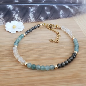 Pyrite Bracelet Green Aventurine Bracelet Citrine Bracelet.  Wealth, Luck, Abundance, Manifestation Crystal Bracelet -Power Gems bracelet