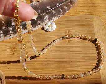 Citrine Choker Necklace, Gold Birthstone Jewelry