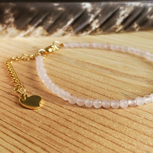 Natural Gemstone Rose Quartz Bracelet | Stunning Rose Quartz Bracelet | Universal Love Stone Bracelet | Rose Quartz Jewelry Yoga Bracelet