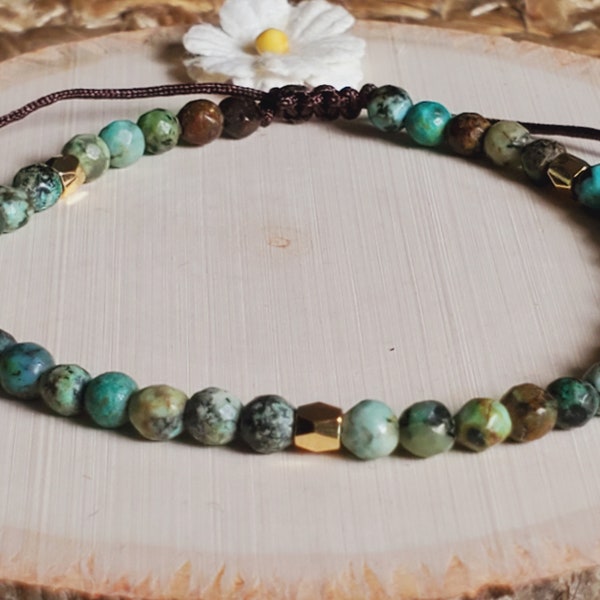 Simple Beaded African Turquoise Bracelets for Protection, Fortune | Lucky Bohemian Yoga Bracelets | Gift for Friends, Family, Him / Her