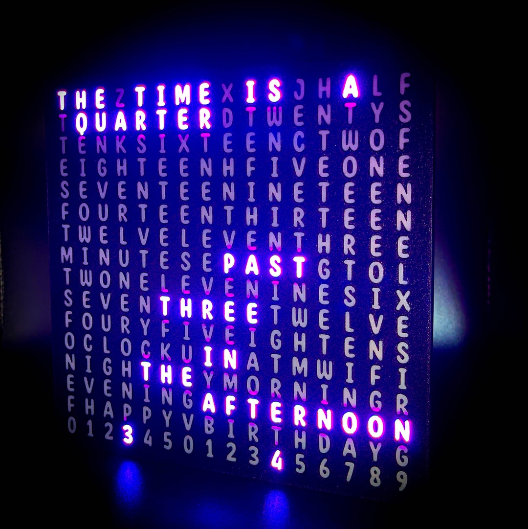 Modern Multicolored LED Word Clock English or Dutch Etsy