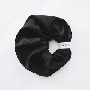 Black organic scrunchie by Carmen Calburean