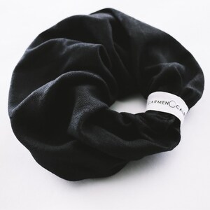 Black organic scrunchie by Carmen Calburean