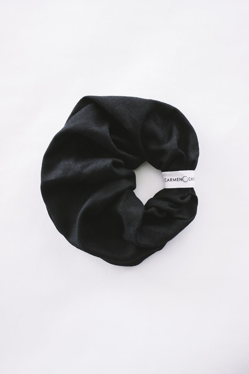 Black organic scrunchie by Carmen Calburean