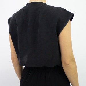 Draka Reversible Front Tie Crop Top, Versatile Blouse With Front Pockets, Sustainable Minimalist Crossover Top, Sleeveless Timeless Blouse image 9