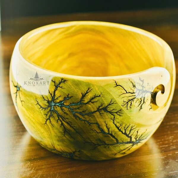 Wooden Yarn Bowl Etsy
