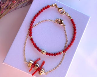 Pulseira de coral vermelho, detalhes banhados a ouro 18K, coral natural em galhos, joia do Adriático, gema do Mediterrâneo.