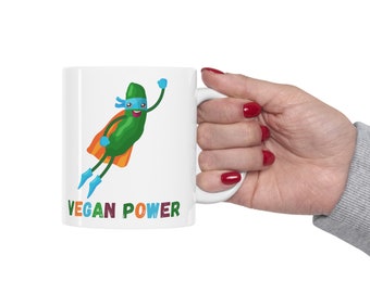 Vibrant Vegan Vibes: Embrace 'Vegan Power' with Our Playful Mug, Perfect Gift for Vegans, Funny Vegan Mug, Vegan Lifestyle Coffee Mug, Vegan