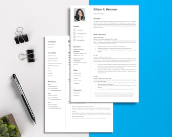 CV Resume Template 2023 Word, Google Docs, OpenOffice, Modern Black Minimalist ATS Template Mac PC ResumeBox