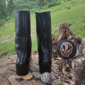 Leather Long Boots With Hobnails, Marching Boots Army, Horseback Riding Boots, black long boot, long boot, men long boot, women long boot
