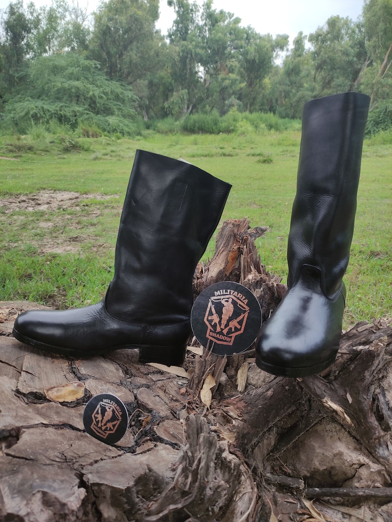 Leather Long Boots With Hobnails, Marching Boots Army, Horseback Riding Boots, black long boot, long boot, men long boot, women long boot