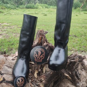 Leather Long Boots With Hobnails, Marching Boots Army, Horseback Riding Boots, black long boot, long boot, men long boot, women long boot