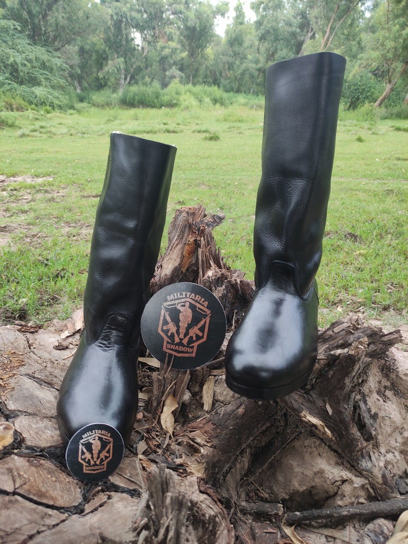 Leather Long Boots With Hobnails, Marching Boots Army, Horseback Riding Boots, black long boot, long boot, men long boot, women long boot