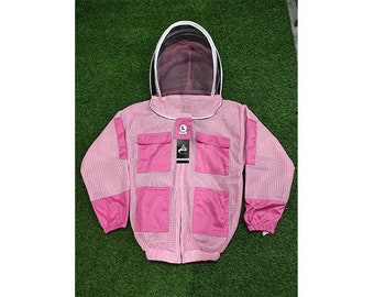 Chaqueta rosa ventilada para apicultura con velo de protección/chaqueta ventilada/CHAQUETA DE APICULTURA DE 3 CAPAS/traje de apicultura