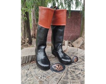 Leather boots Colonial riding revolutionary , boot, long boot, cowboy boot, men's long boot, Office Combat, fashion boots, men boots