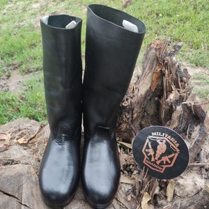 Leather Long Boots With Hobnails, Marching Boots Army, Horseback Riding Boots, black long boot, long boot, men long boot, women long boot