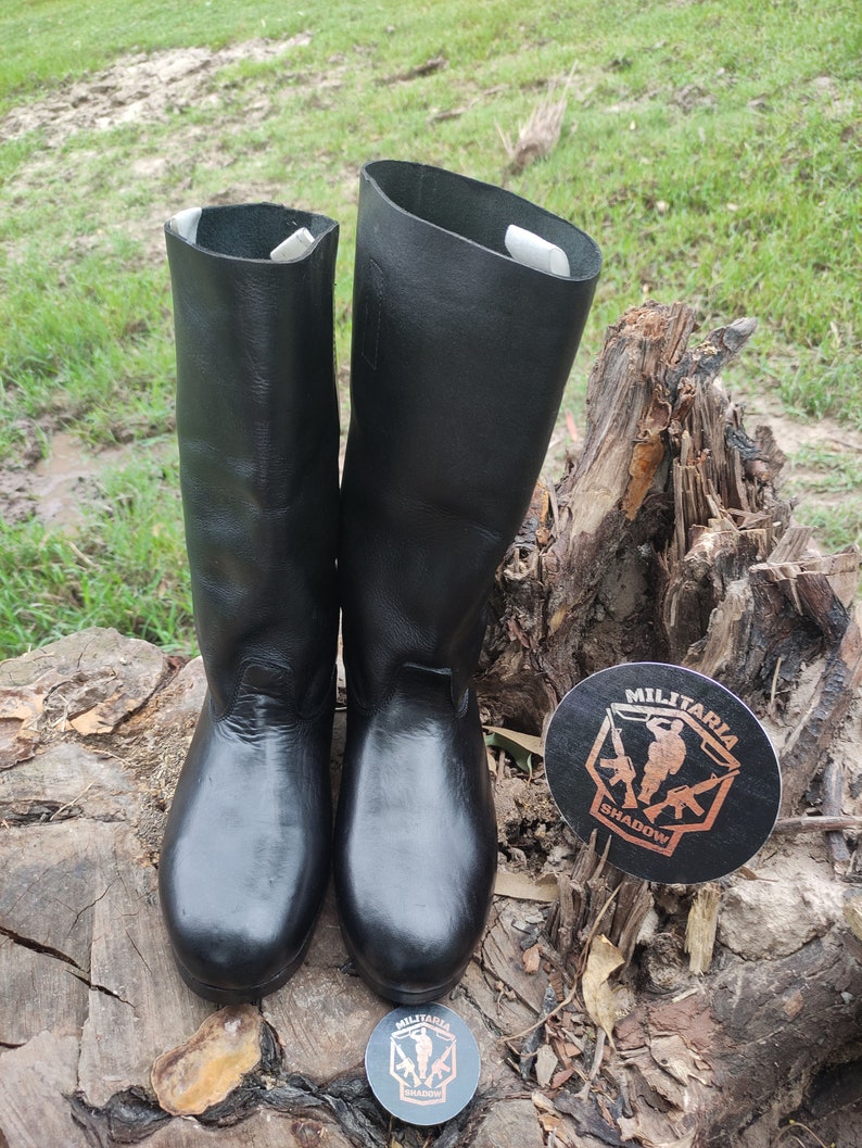 Leather Long Boots With Hobnails, Marching Boots Army, Horseback Riding Boots, black long boot, long boot, men long boot, women long boot