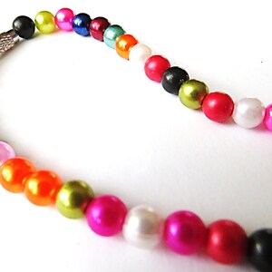 colorful pearl necklace, choker, pearl mix, necklace, necklace multicolor image 4