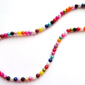 colorful pearl necklace, choker, pearl mix, necklace, necklace multicolor image 1