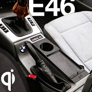 BMW Series 3 E46 WirelessCharger 20W Fast Charge und Cupholder + Geschenk (Schlüsselanhänger)