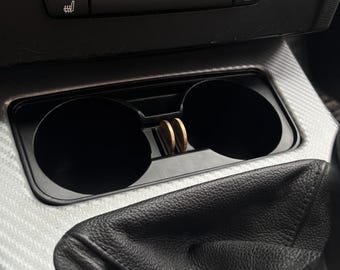 BMW 3シリーズ E90-93用センターコンソール収納コンパートメントにデュアルカップホルダー付き + ギフト（キーホルダー）