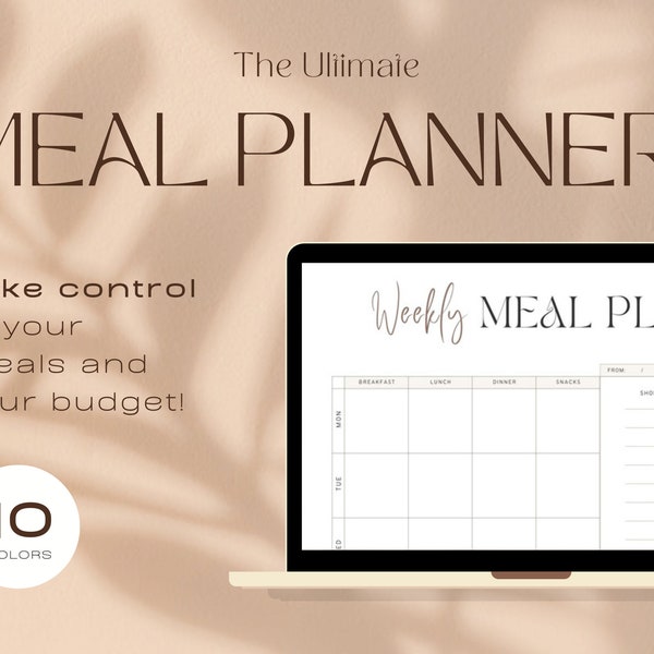 Digital Meal Planner | Recipe template | Multiple colors | Fillable PDF | A4 size | Instant Download | Printable | Goodnotes, Notability