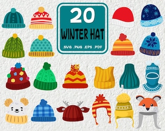 Winter Hats Clipart Collection (svg, png, eps, pdf)