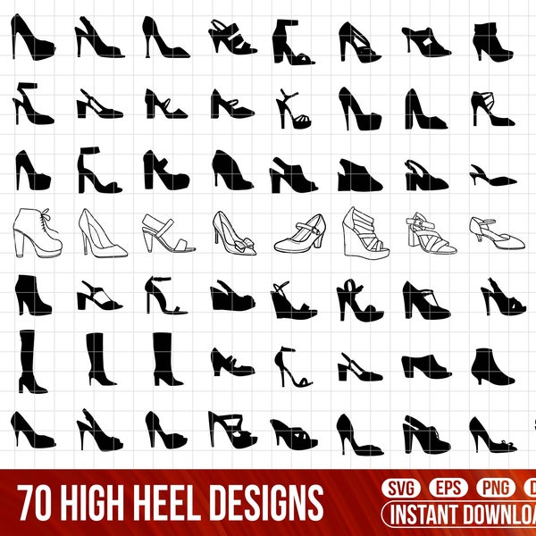 Heels SVG Bundle, High Heels svg, Women Shoe svg, Stiletto svg, High Heels Cut File, Cricut, Clipart, Silhouette, Vinly, Iron On, Vector